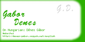 gabor denes business card